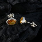 Citrine-Turkish-Hua-Solitaire-Stud-Yellow-Sterling-Silver-Earring