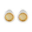 Citrine-Japanese-Wen-Solitaire-Stud-Yellow-Sterling-Silver-Earring