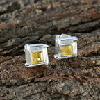 Citrine-American-Aiko-Solitaire-Stud-Yellow-925-Silver-Earring