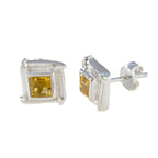 Citrine-American-Aiko-Solitaire-Stud-Yellow-925-Silver-Earring