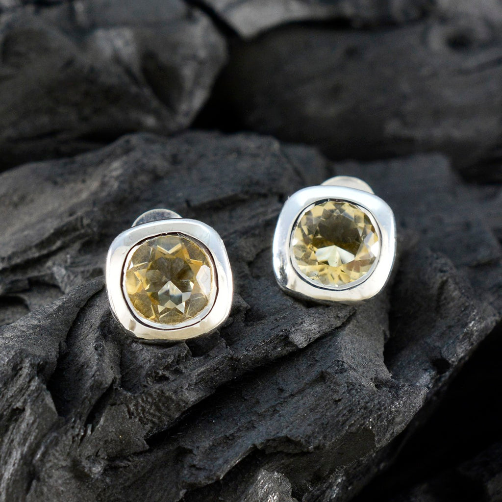 Citrine-American-Mei-Solitaire-Stud-Yellow-92.5-Silver-Earring