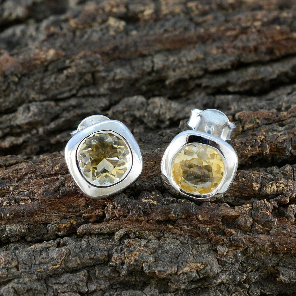 Citrine-American-Mei-Solitaire-Stud-Yellow-92.5-Silver-Earring