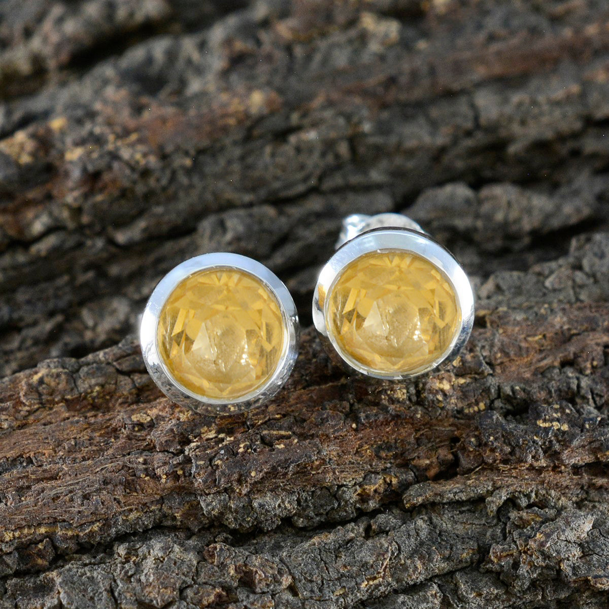 Citrine-American-Fernanda-Solitaire-Stud-Yellow-Silver-Earring