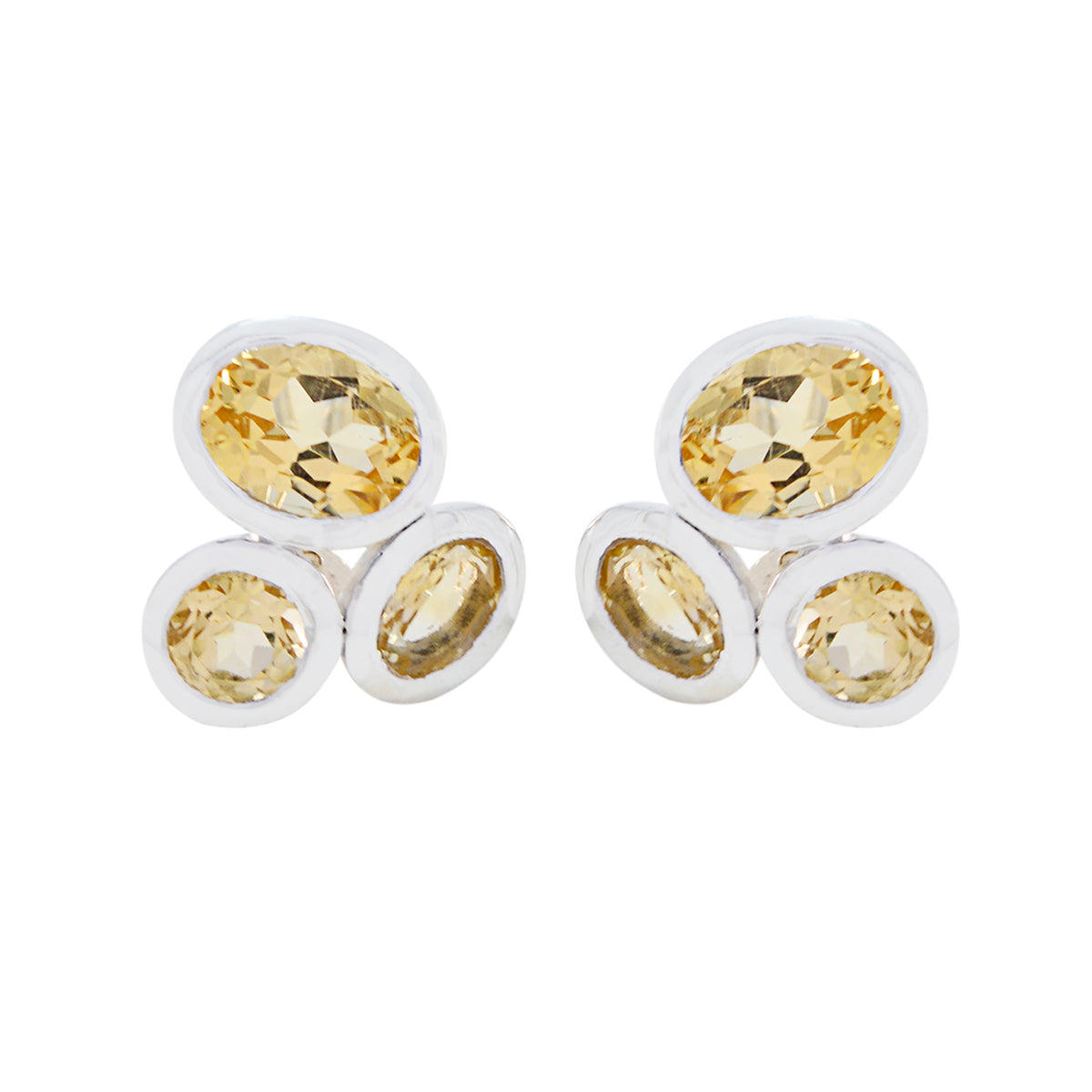 Citrine-American-Teresa-multiple-Stud-Yellow-925-Silver-Earring