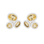 Citrine-American-Teresa-multiple-Stud-Yellow-925-Silver-Earring