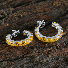 Citrine-African-Gabriela-multiple-Stud-Yellow-925-Silver-Earring