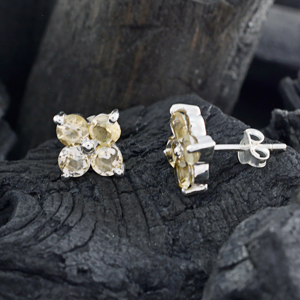 Citrine-Egyptian-María-multiple-Stud-Yellow-92.5-Silver-Earring