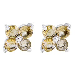 Citrine-Egyptian-María-multiple-Stud-Yellow-92.5-Silver-Earring