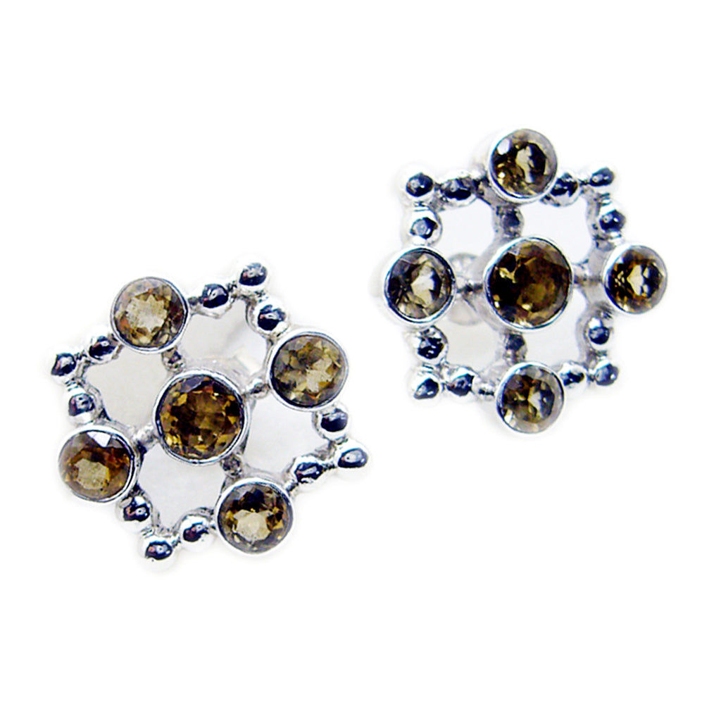 Citrine-Korean-Tereza-multiple-Stud-Yellow-92.5-Silver-Earring