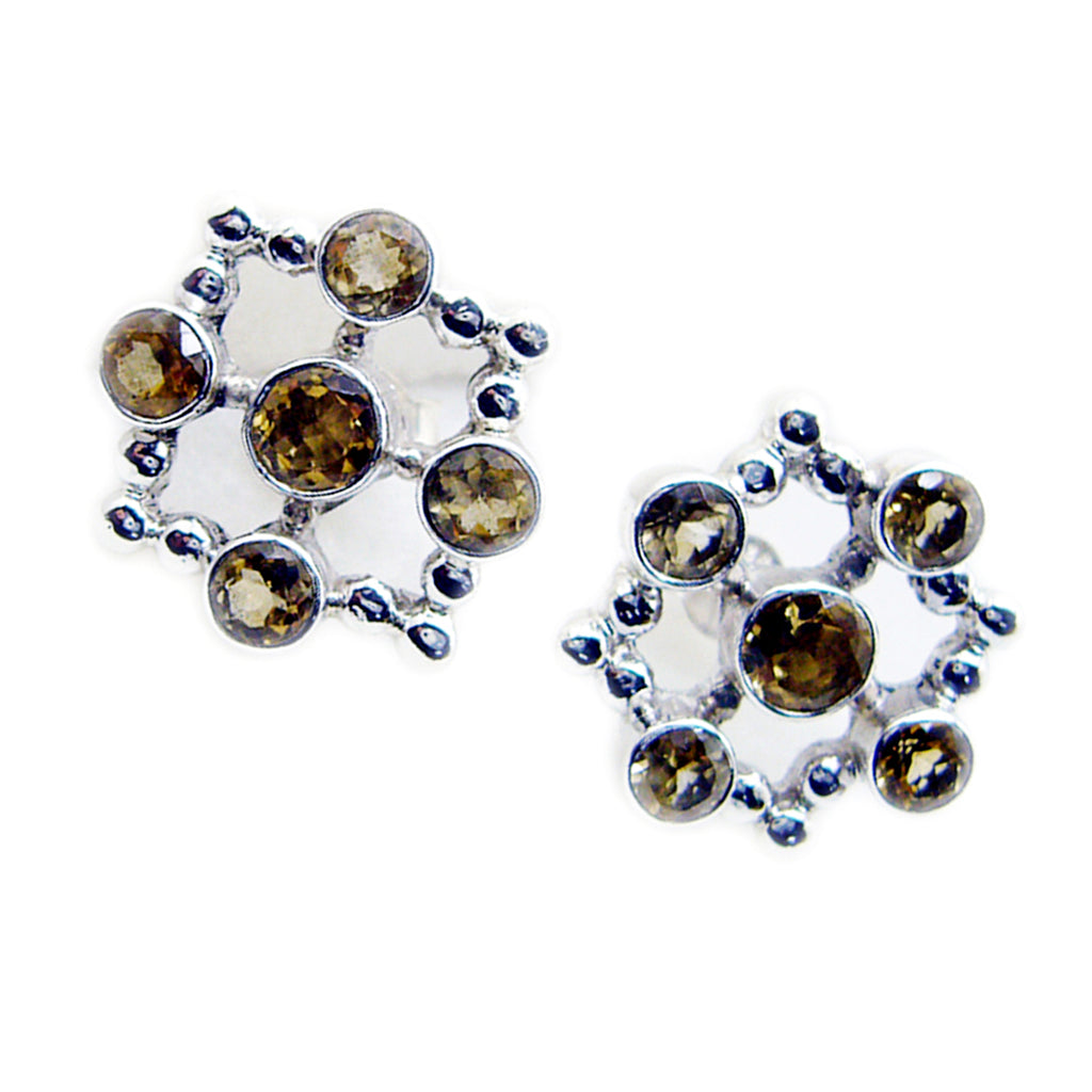Citrine-Korean-Tereza-multiple-Stud-Yellow-92.5-Silver-Earring