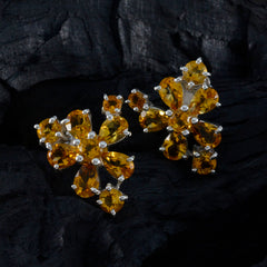 Citrine-African-Giulia-multiple-Stud-Yellow-925-Sterling-Silver-Earring
