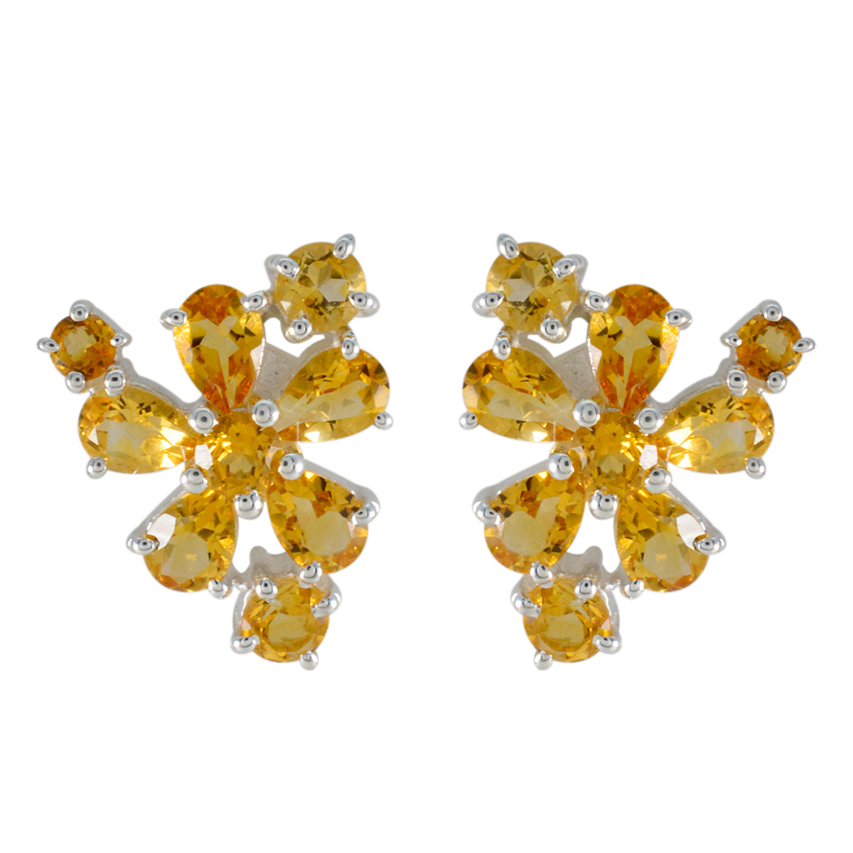 Citrine-African-Giulia-multiple-Stud-Yellow-925-Sterling-Silver-Earring