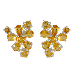 Citrine-African-Giulia-multiple-Stud-Yellow-925-Sterling-Silver-Earring