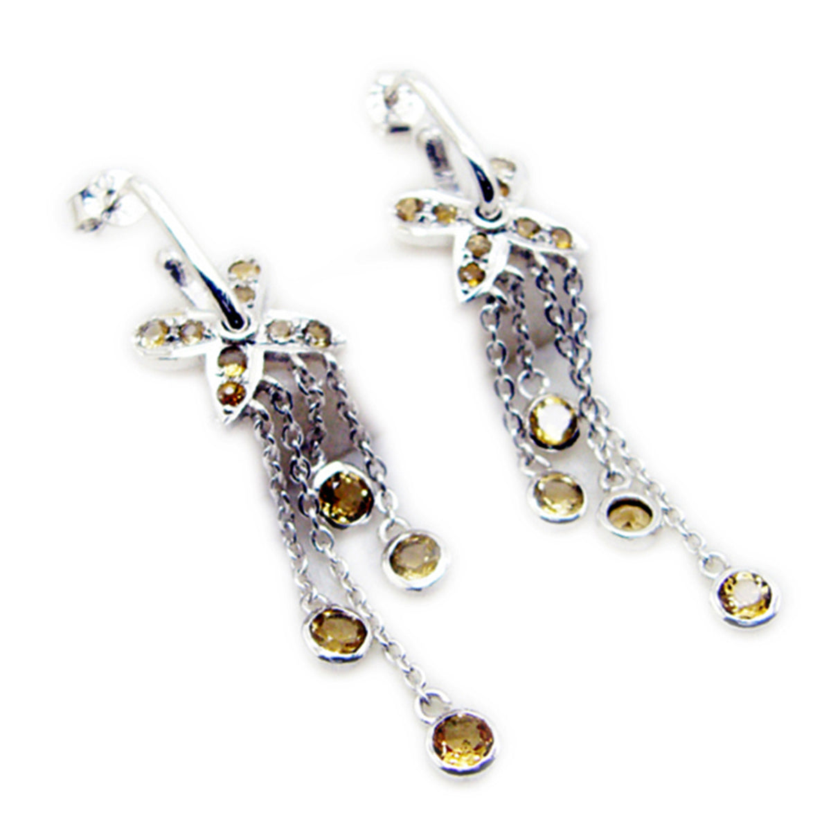 Citrine-Japanese-Victoria-multiple-Dangle-Yellow-Sterling-Silver-Earring