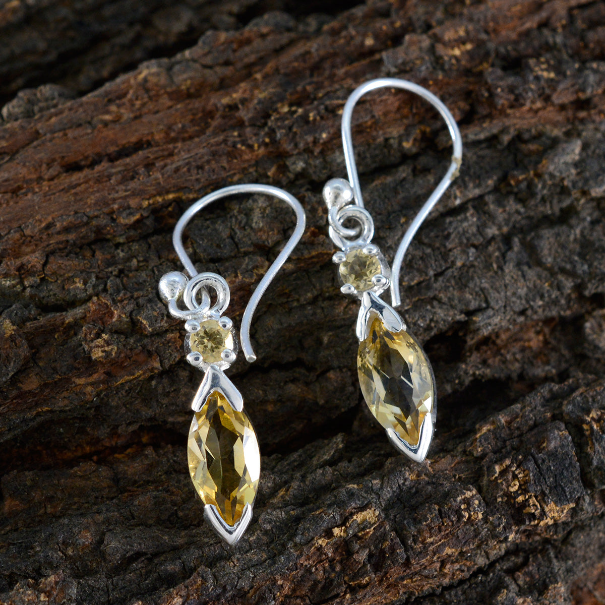 Citrine-Spanish-Luna-Toi-et-Moi-Dangle-Yellow-925-Sterling-Silver-Earring