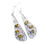 Citrine-Japanese-Pilar-multiple-Dangle-Yellow-925-Sterling-Silver-Earring