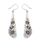 Citrine-Middle-Eastern-Yasmine-multiple-Dangle-Yellow-92.5-Silver-Earring