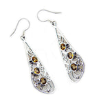 Citrine-Middle-Eastern-Yasmine-multiple-Dangle-Yellow-92.5-Silver-Earring