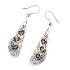 Citrine-Middle-Eastern-Yasmine-multiple-Dangle-Yellow-92.5-Silver-Earring