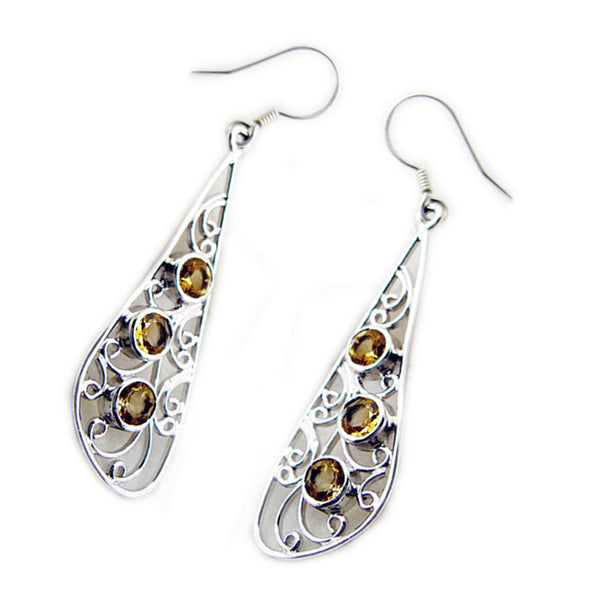Citrine-Middle-Eastern-Yasmine-multiple-Dangle-Yellow-92.5-Silver-Earring