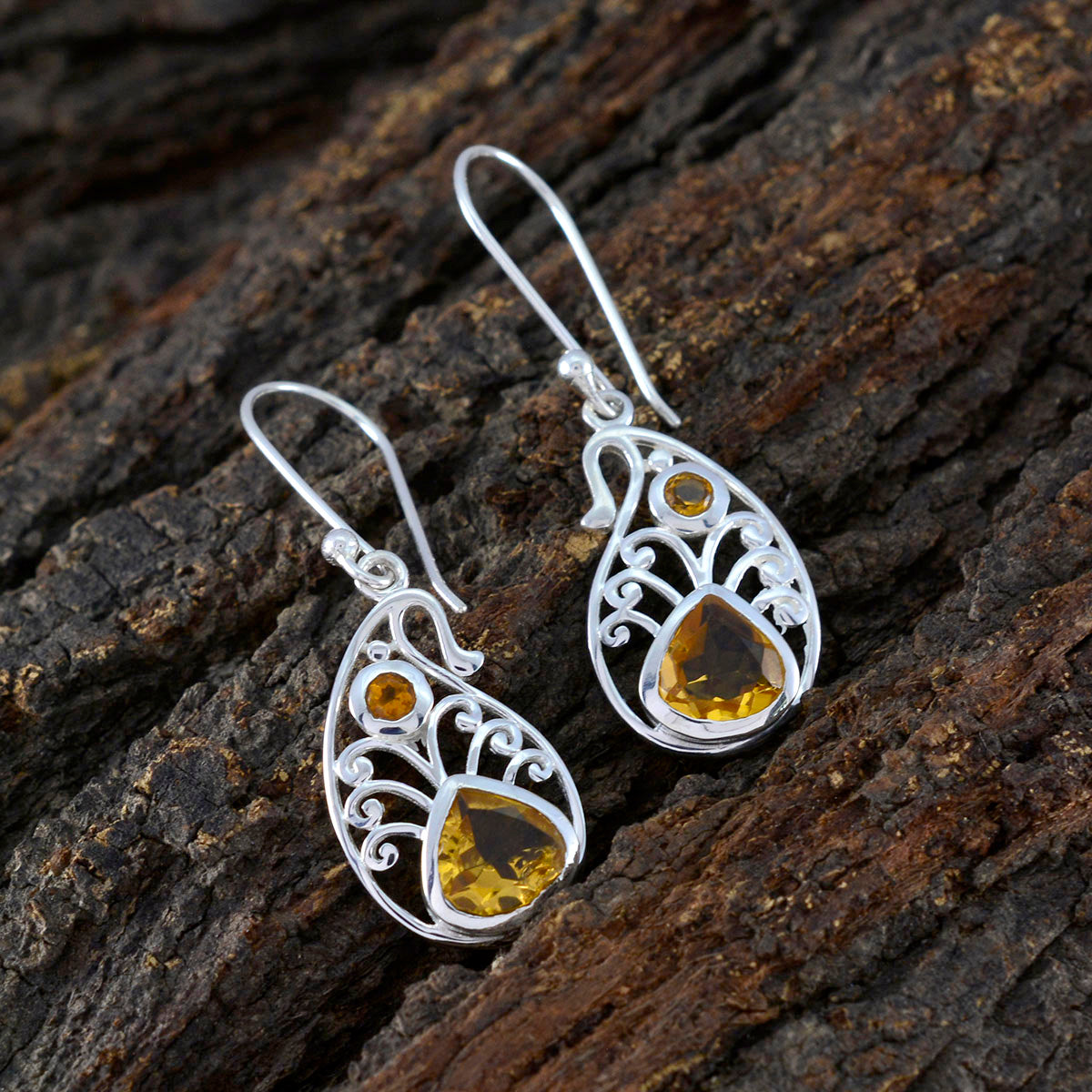 Citrine-French-Ha-eun-Toi-et-Moi-Dangle-Yellow-925-Silver-Earring