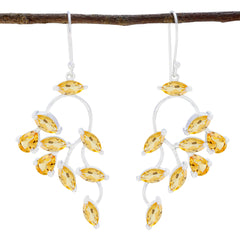 Citrine-Spanish-Elena-multiple-Dangle-Yellow-Silver-Earring