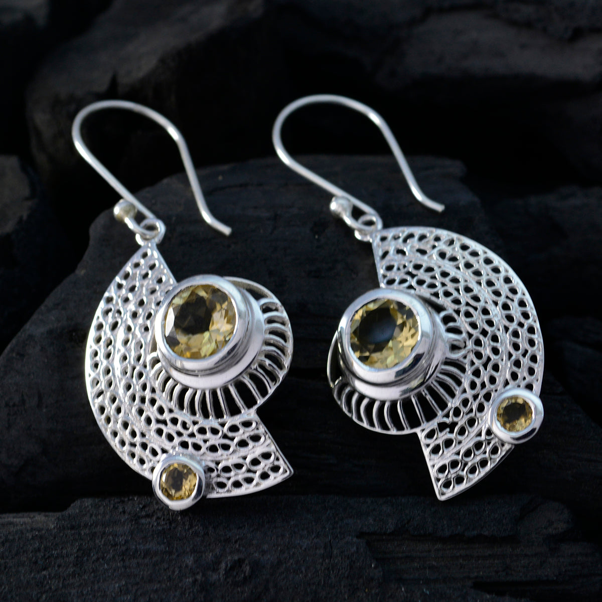 Citrine-Italian-Grace-multiple-Dangle-Yellow-92.5-Silver-Earring