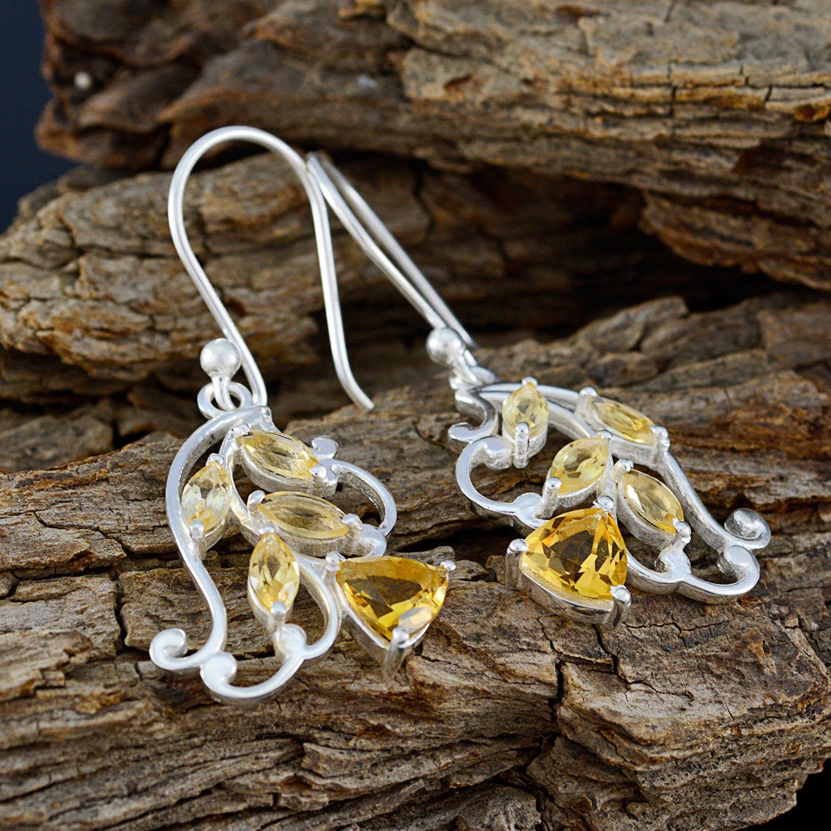 Citrine-Egyptian-Isabelle-multiple-Dangle-Yellow-925-Silver-Earring