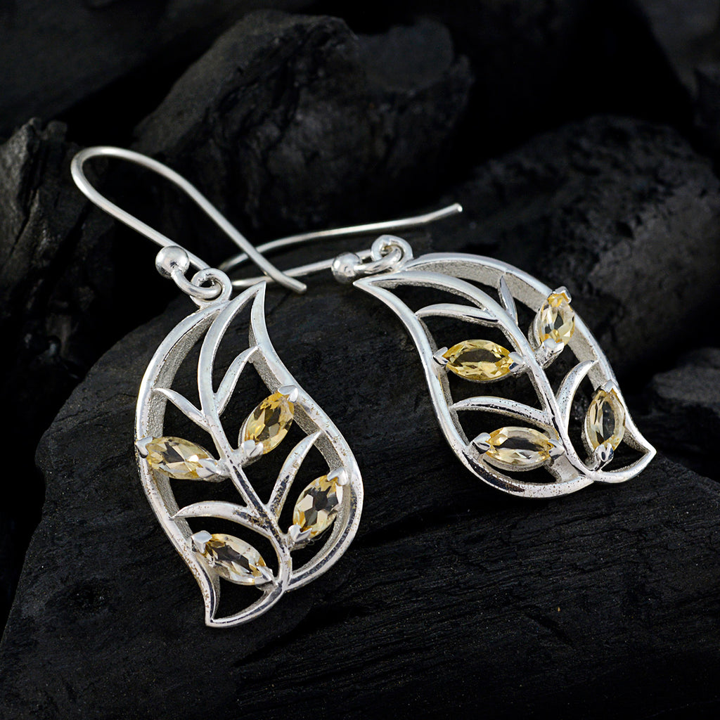 Citrine-Japanese-Josephine-multiple-Dangle-Yellow-Silver-Earring