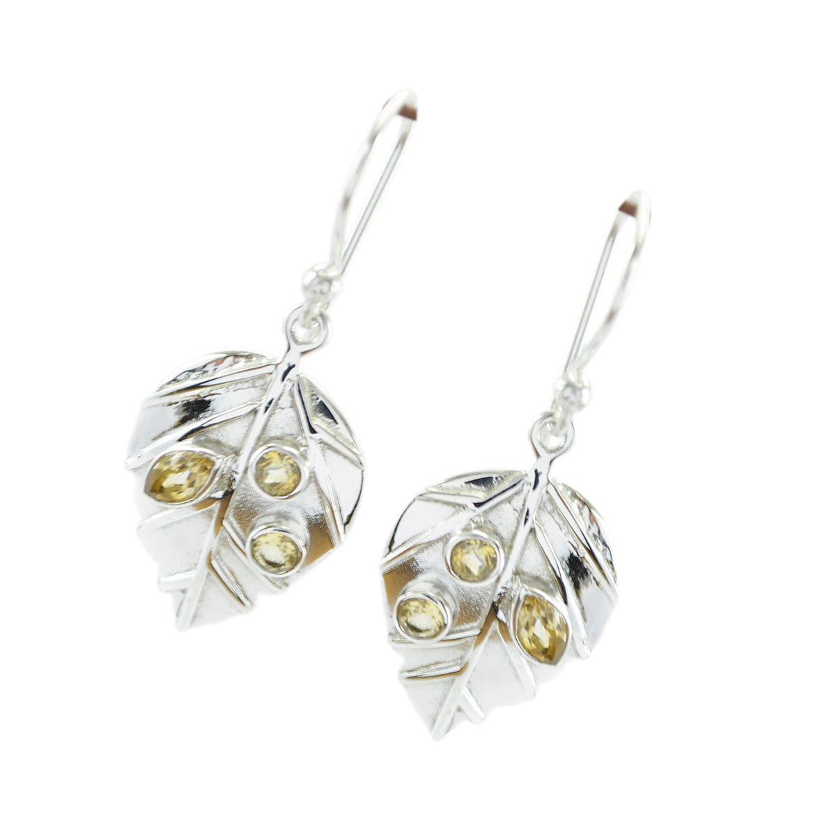 Boucles d'oreilles pendantes multiples Ella en argent 925 jaune et citrine italienne Image secondaire du produit