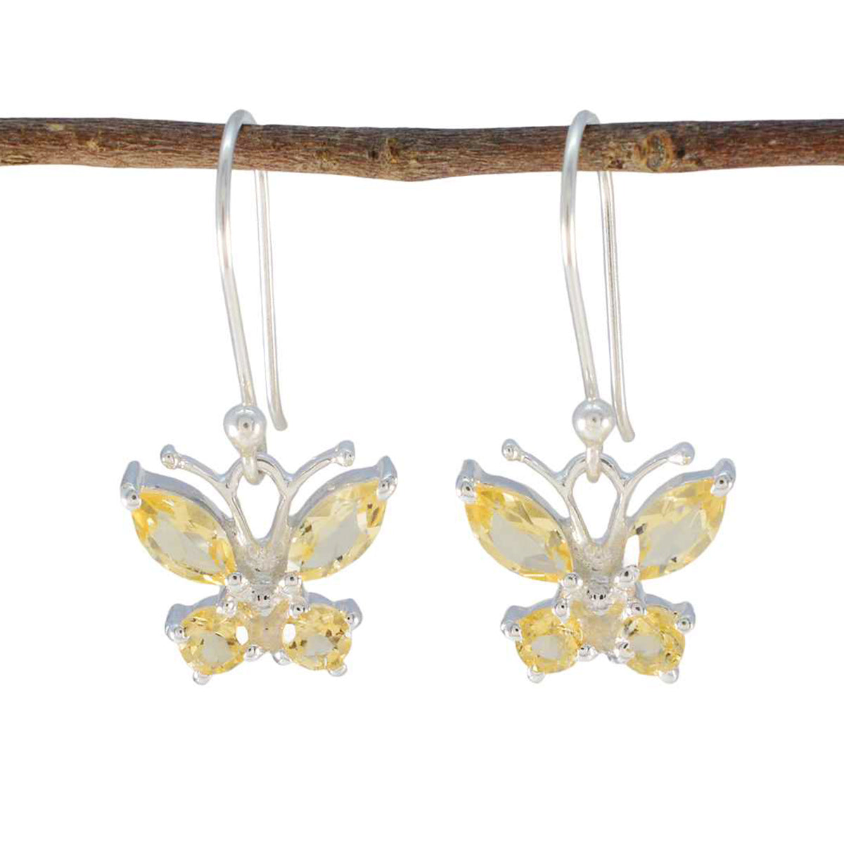 Citrine-Latin-American-Eva-multiple-Dangle-Yellow-Sterling-Silver-Earring Immagine principale del prodotto