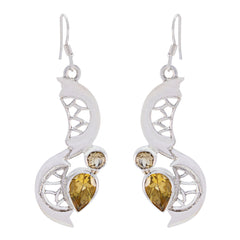 Citrine-Mexican-Zoe-multiple-Dangle-Yellow-Silver-Earring