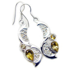 Citrine-Mexican-Zoe-multiple-Dangle-Yellow-Silver-Earring
