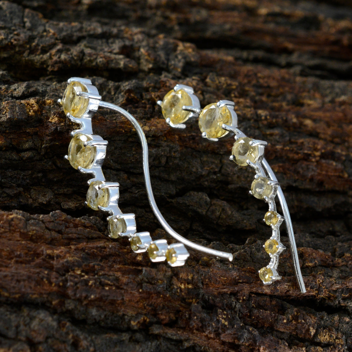 Citrine-Italian-Rina-multiple-EarCuff-Yellow-92.5-Silver-Earring
