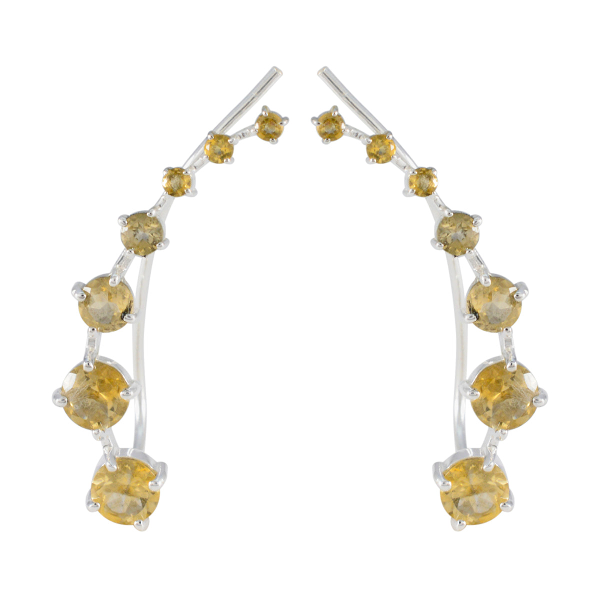 Citrine-Italian-Rina-multiple-EarCuff-Yellow-92.5-Silver-Earring Main image