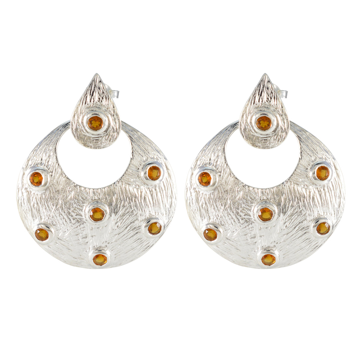 Citrine-Latin-American-Xiu-multiple-Stud-Yellow-925-Sterling-Silver-Earring