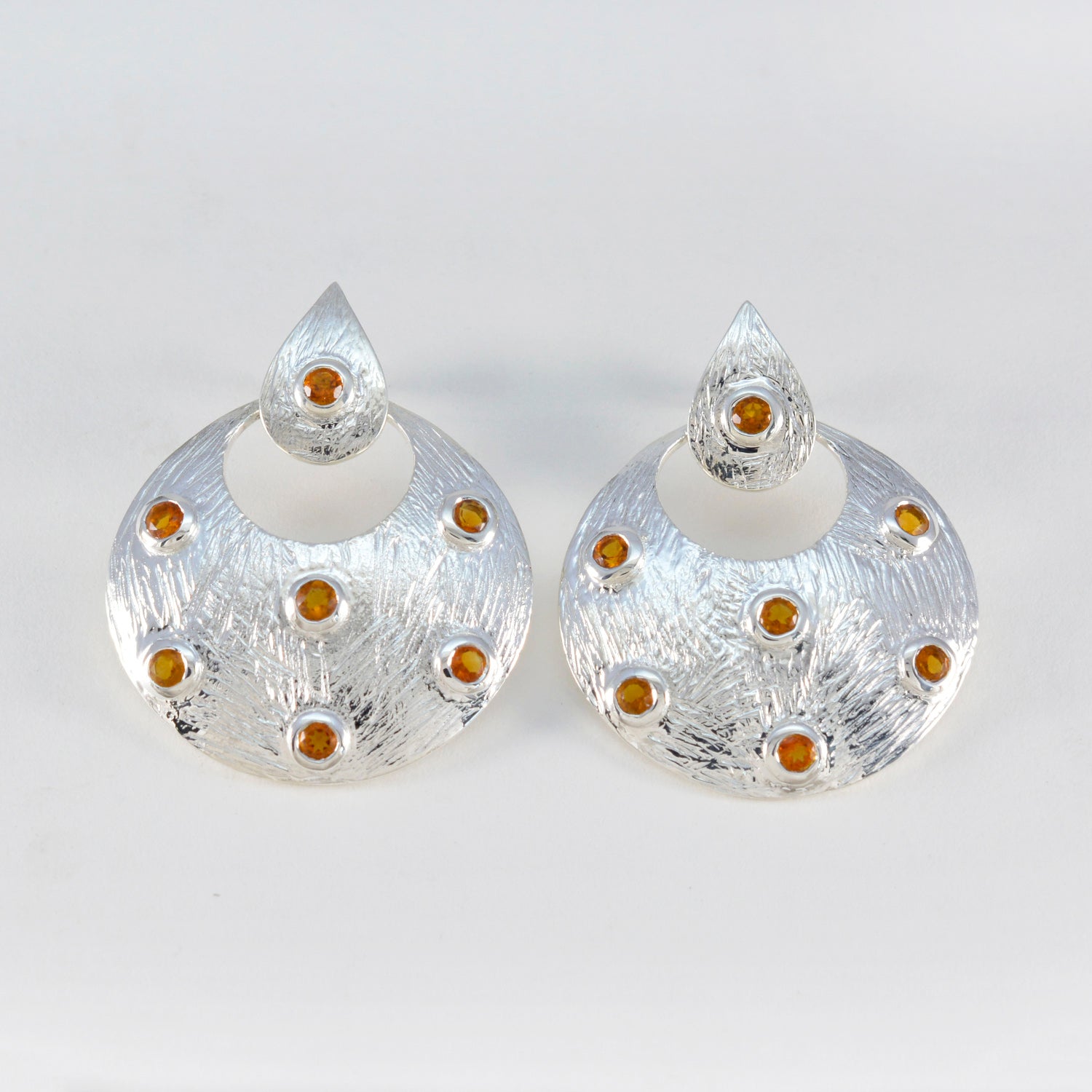 Citrine-Latin-American-Xiu-multiple-Stud-Yellow-925-Sterling-Silver-Earring