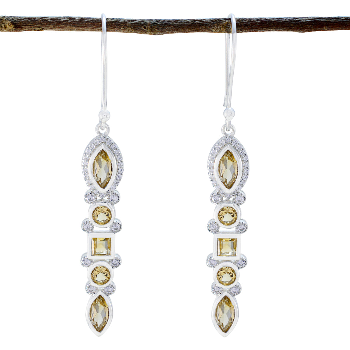 Citrine-Spanish-Aiko-multiple-Dangle-Yellow-92.5-Silver-Earring