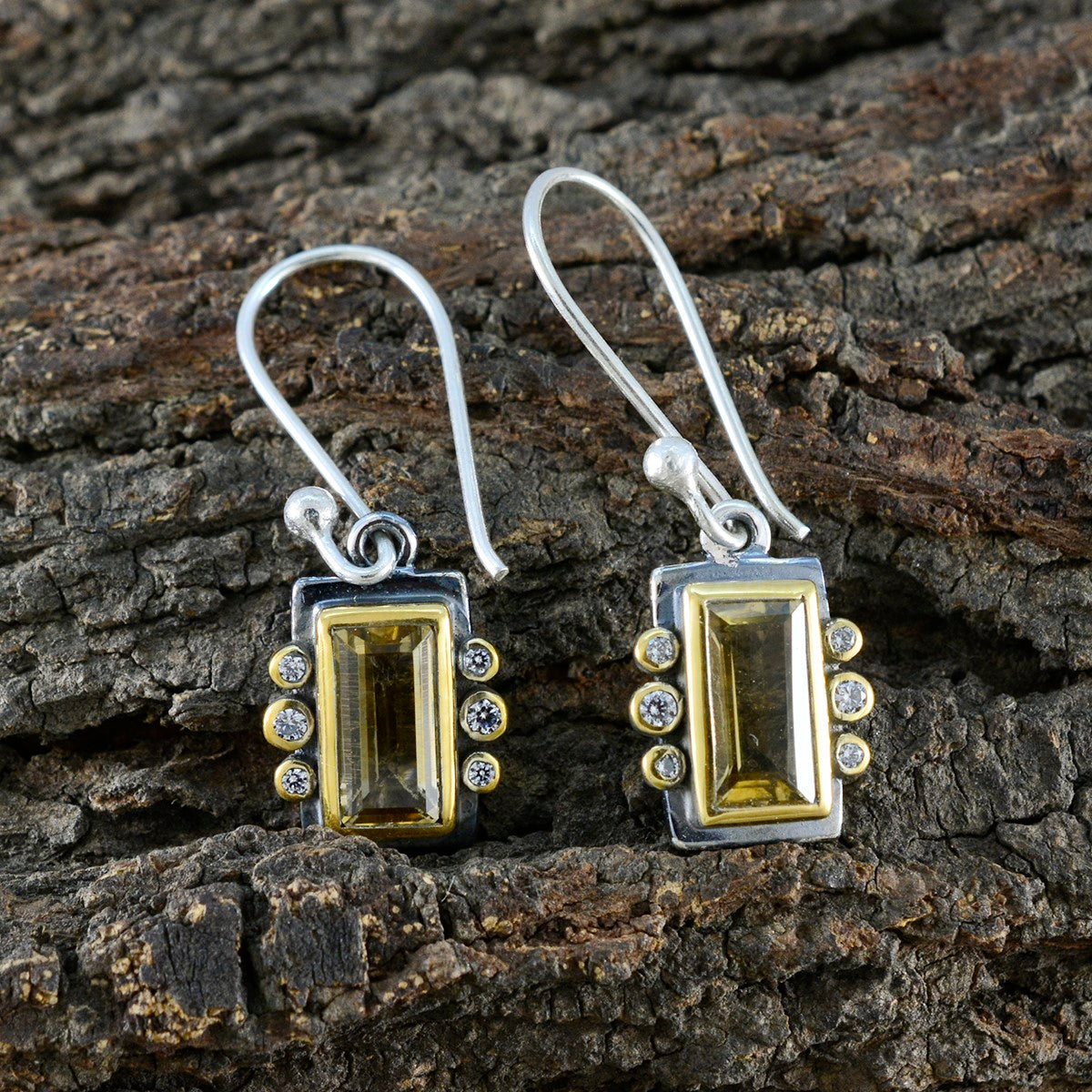 Citrine-American-María-multiple-Dangle-Yellow-Silver-Earring