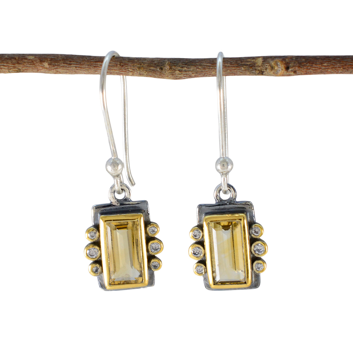 Citrine-American-María-multiple-Dangle-Yellow-Silver-Earring