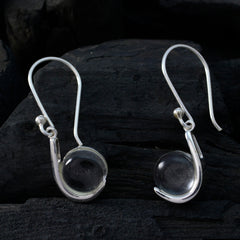 Crystal-Quartz-African-Eun-ji-Solitaire-Dangle-White-925-Silver-Earring