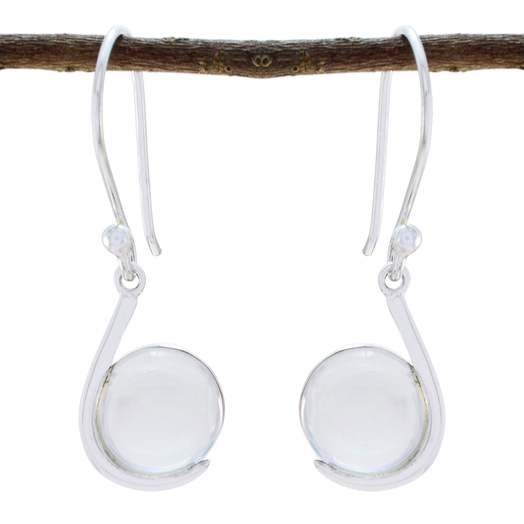 Crystal-Quartz-African-Eun-ji-Solitaire-Dangle-White-925-Silver-Earring