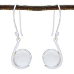 Crystal-Quartz-African-Eun-ji-Solitaire-Dangle-White-925-Silver-Earring