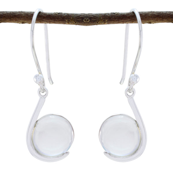 Crystal-Quartz-African-Eun-ji-Solitaire-Dangle-White-925-Silver-Earring
