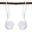 Crystal-Quartz-African-Eun-ji-Solitaire-Dangle-White-925-Silver-Earring