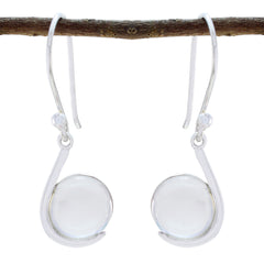 Crystal-Quartz-African-Eun-ji-Solitaire-Dangle-White-925-Silver-Earring