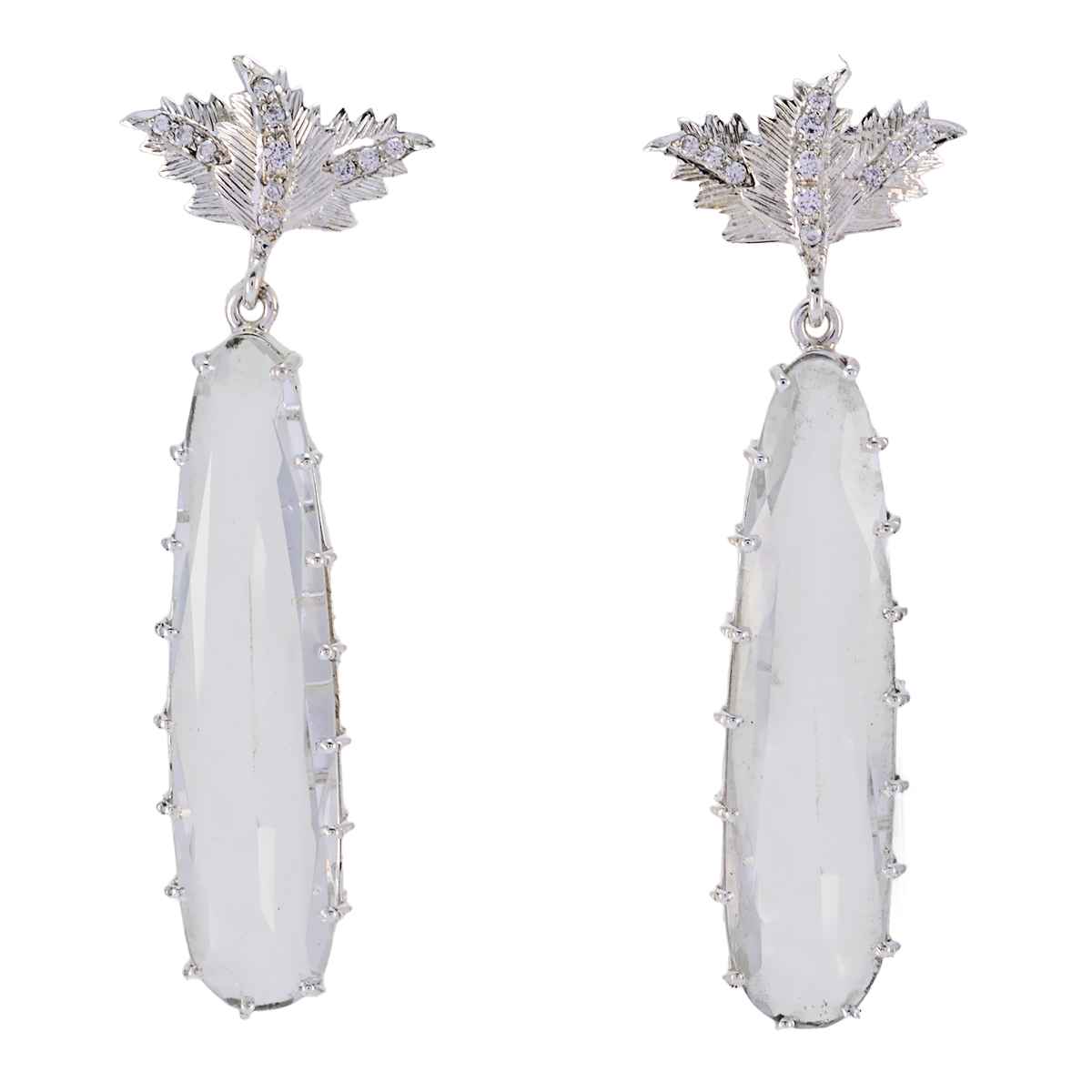 Crystal-Quartz-Indian-Zara-multiple-Stud-White-925-Silver-Earring