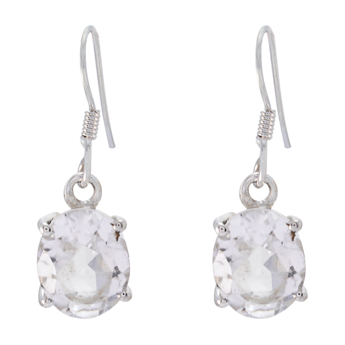 Crystal-Quartz-American-Hina-multiple-Dangle-White-Sterling-Silver-Earring Imagen principal del producto