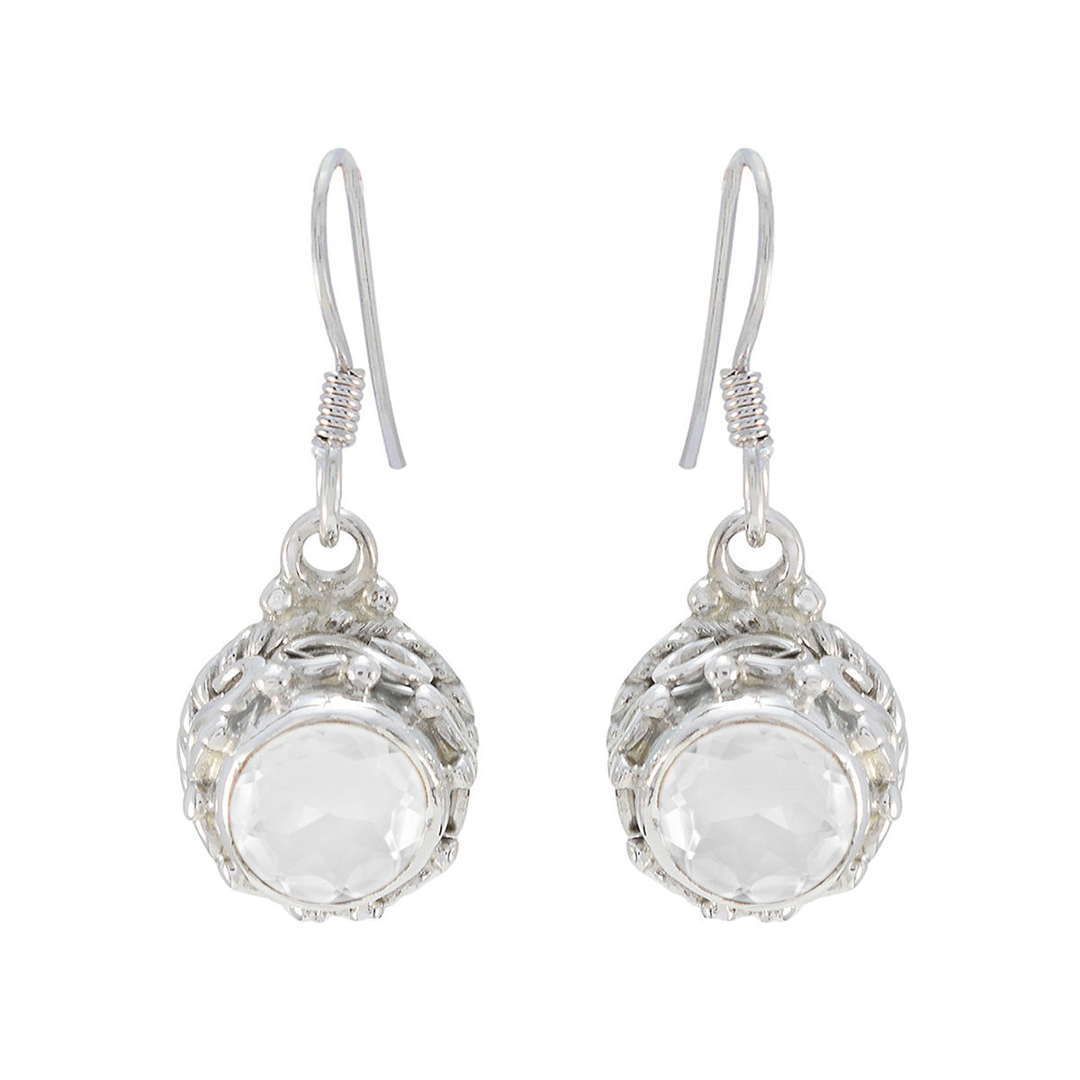 Crystal-Quartz-Korean-Hua-multiple-Dangle-White-925-Silver-Earring