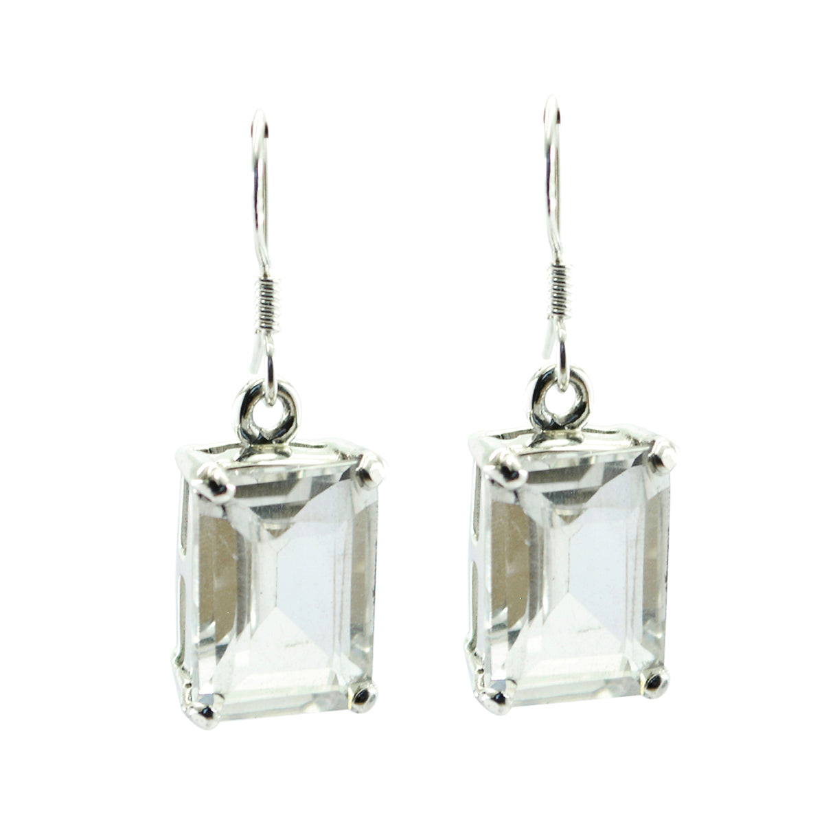 Crystal-Quartz-Turkish-Jia-Solitaire-Dangle-White-925-Silver-Earring Hoofdafbeelding